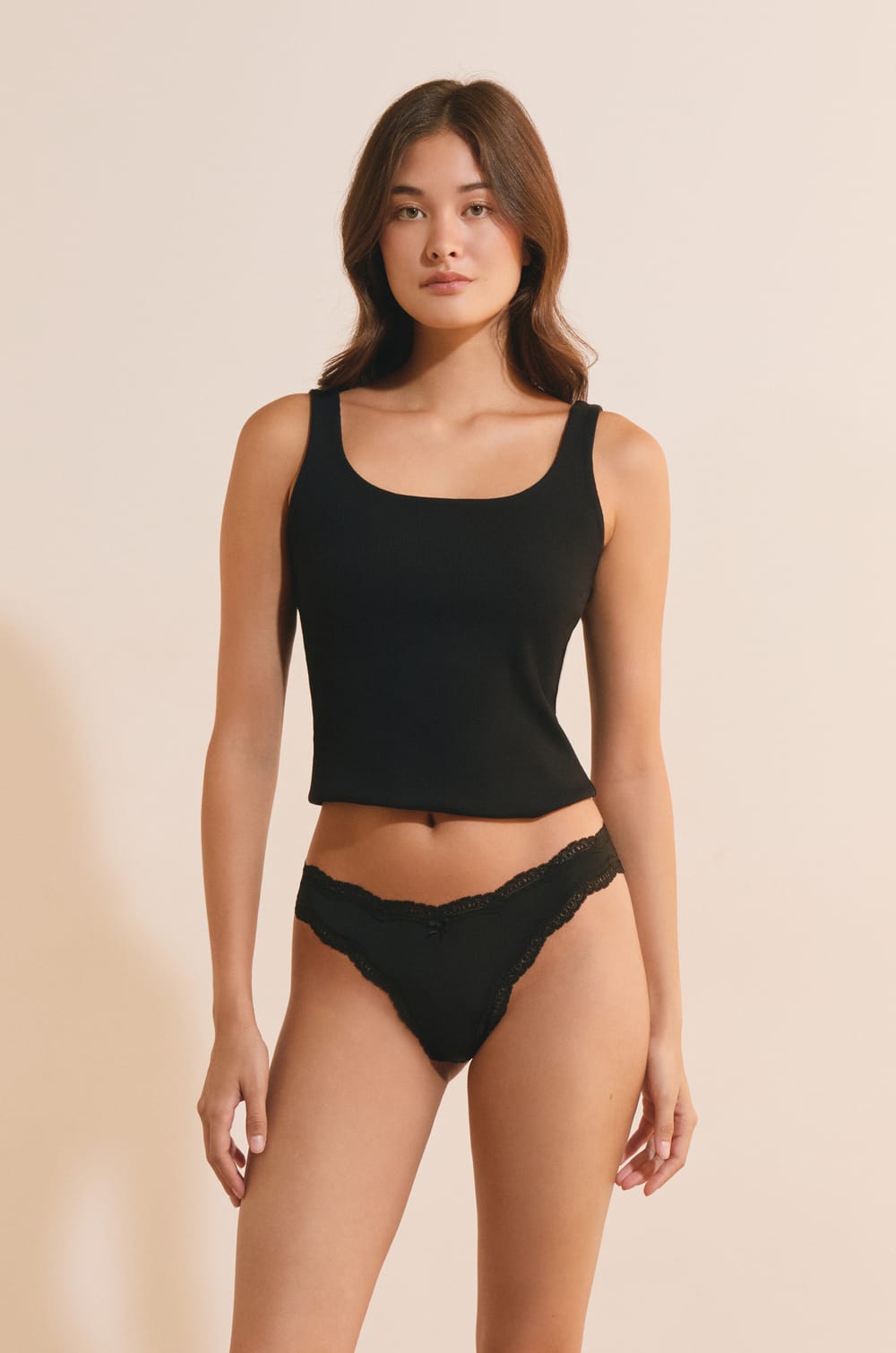 Set de 3 tangas de algod&oacute;n y encaje;${refinementColor}