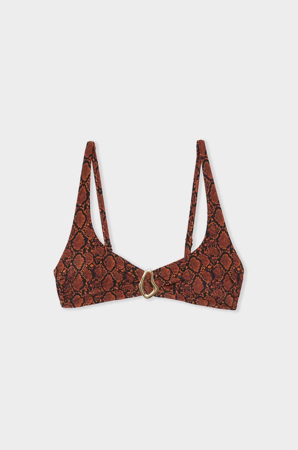 Triangle Bikini Top with Satin Effect and Patterns;${refinementColor}