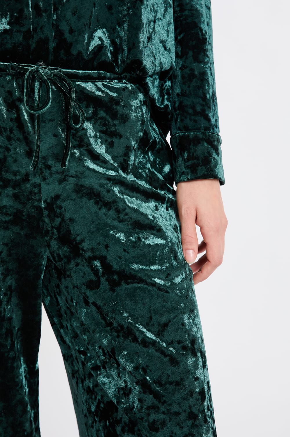 Pantalon de pyjama effet velours;${refinementColor}