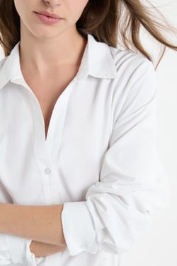 Chemise &agrave; manches longues en coton;${refinementColor}