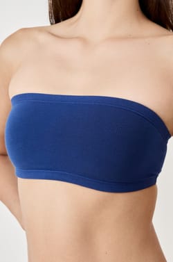 Bra de algodón bandeau sin aros;${refinementColor}