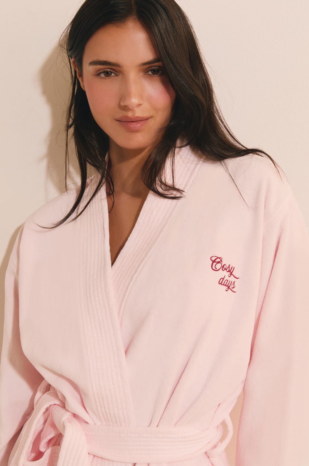 Cotton Robe with Lettering;${refinementColor}