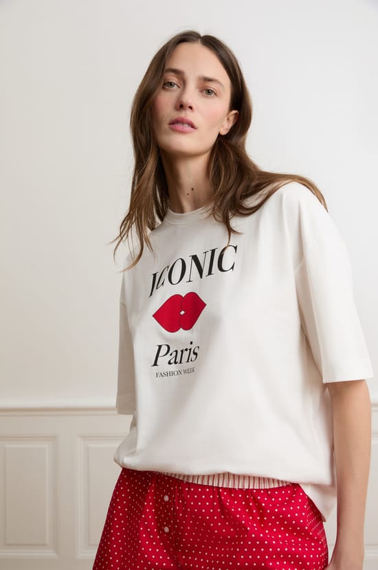 T-shirt de pyjama en coton avec illustration &ldquo;Paris&rdquo;;${refinementColor}