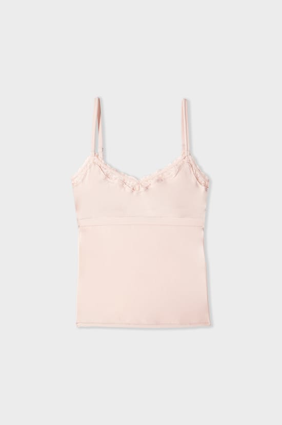 Caraco en microfibre et dentelle avec brassi&egrave;re int&eacute;gr&eacute;e;${refinementColor}