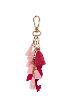 Porte-cl&eacute;s perl&eacute;s flamant rose;${refinementColor}