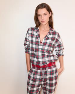 Ensemble de pyjama 2 pièces à carreaux en coton flanelle;${refinementColor}
