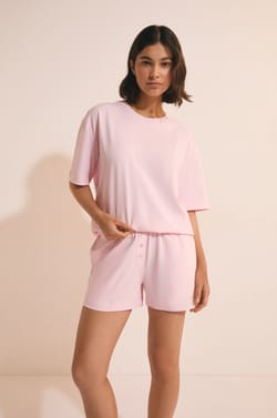 Short de pyjama boyfriend en coton;${refinementColor}