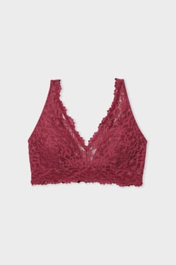 Post-mastectomy Wireless Triangle Bra with Iridescent Lace;${refinementColor}