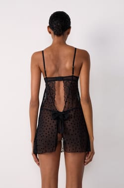 Short Transparent Nightdress With Heart Bow At The Back;${refinementColor}