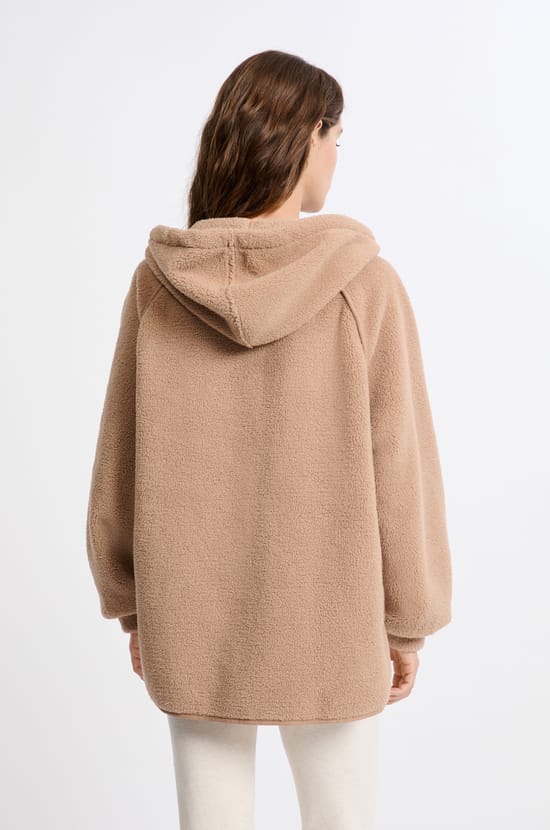 Veste à capuche effet polaire;${refinementColor}