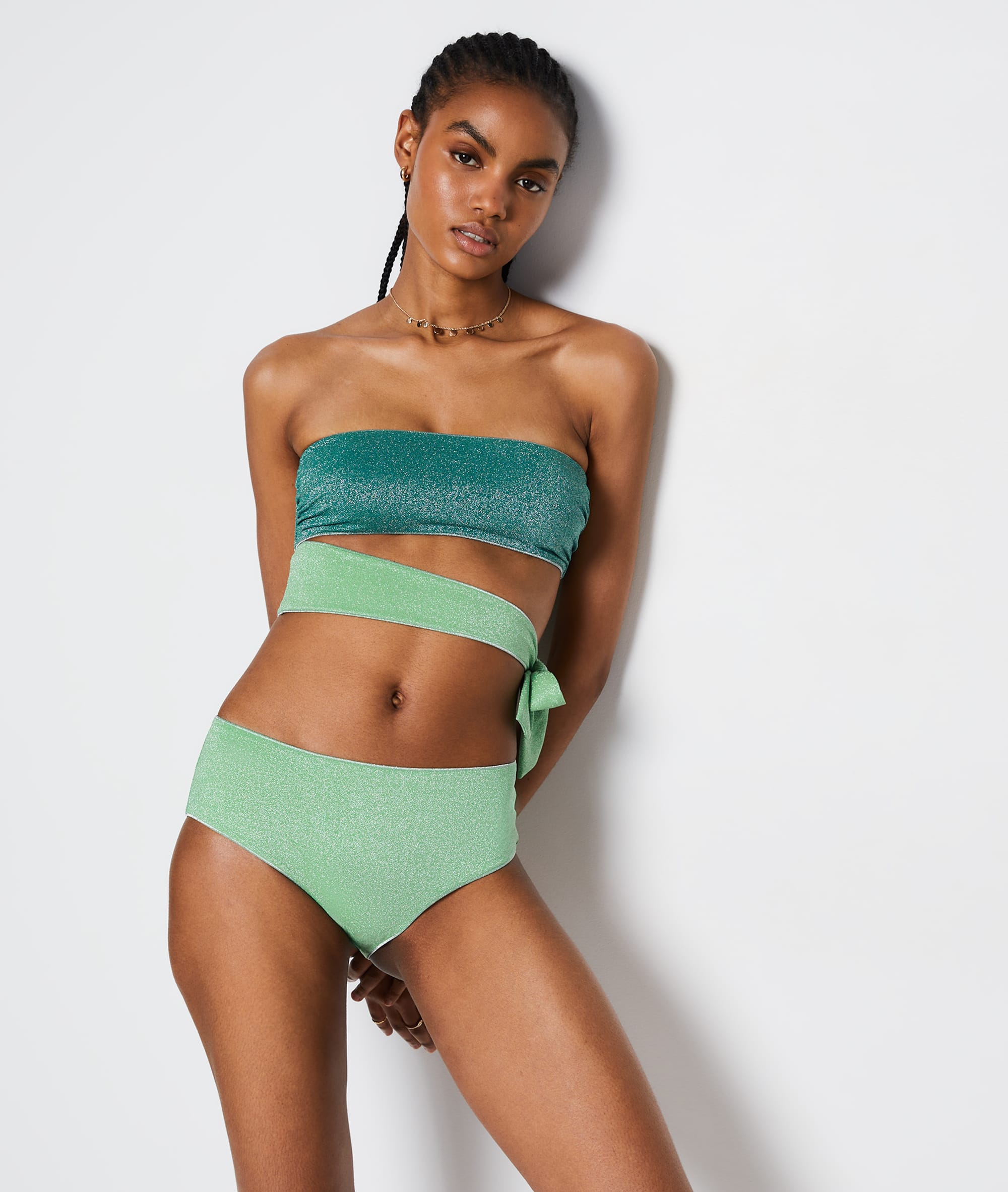 green bandeau bikini