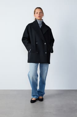 Short Coat with Wool;${refinementColor}