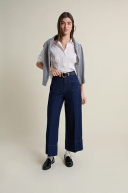 Straight Jeans with Front Pockets;${refinementColor}