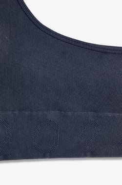 Ribbed Asymmetric Bralette - Light Support;${refinementColor}