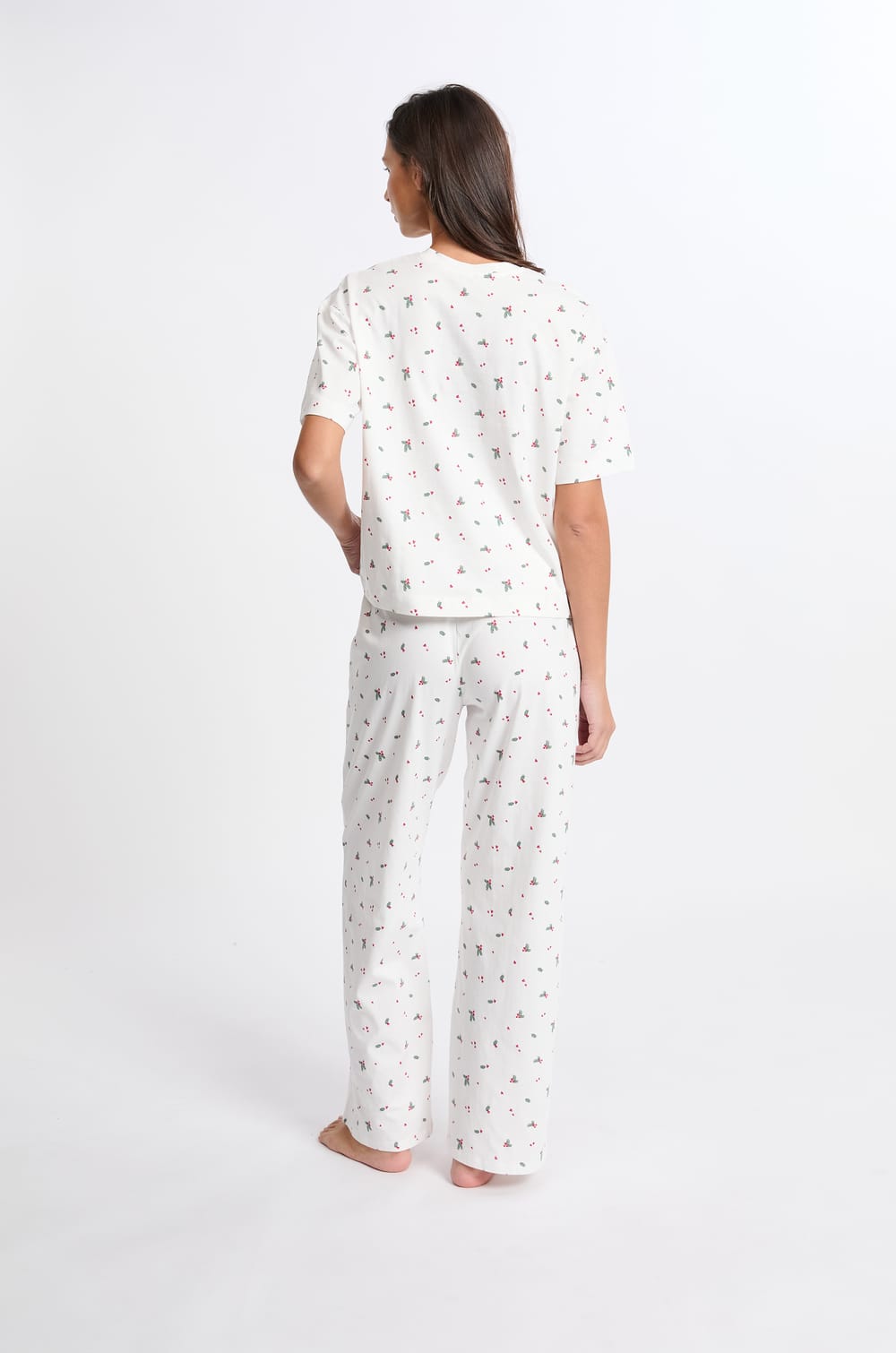 Pyjama 2 pièces à motifs en coton;${refinementColor}