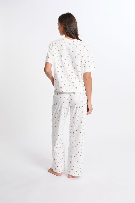 Pyjama 2 pièces à motifs en coton;${refinementColor}
