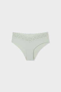 V-Shape Hipster in Microfibre and Lace;${refinementColor}
