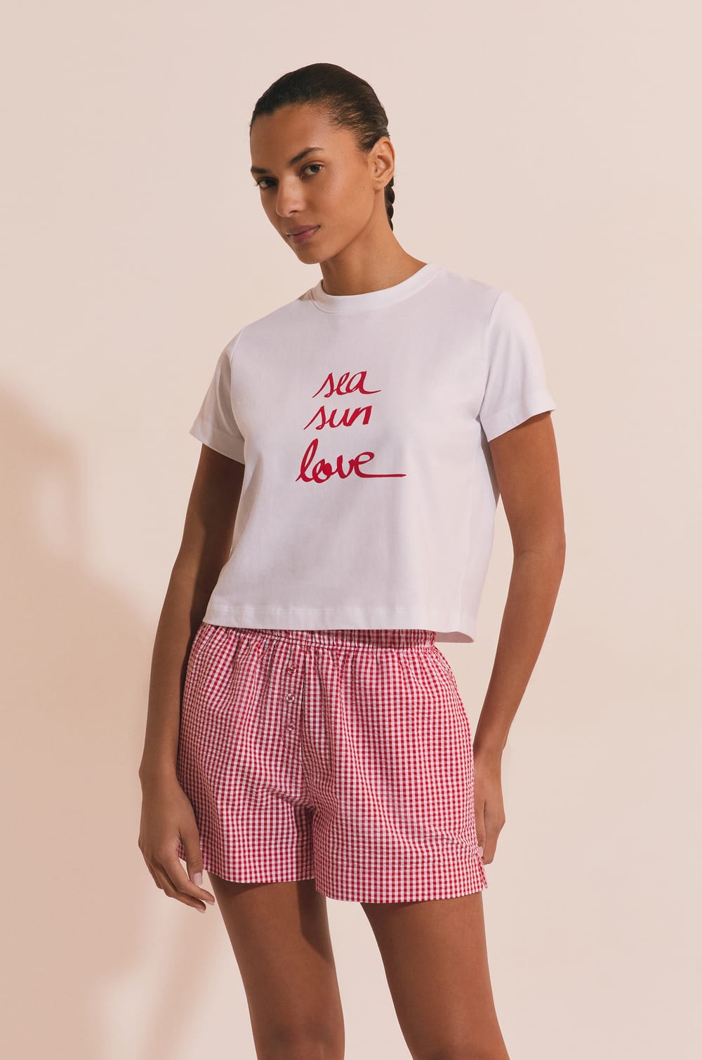 Short de pyjama &agrave; carreaux;${refinementColor}