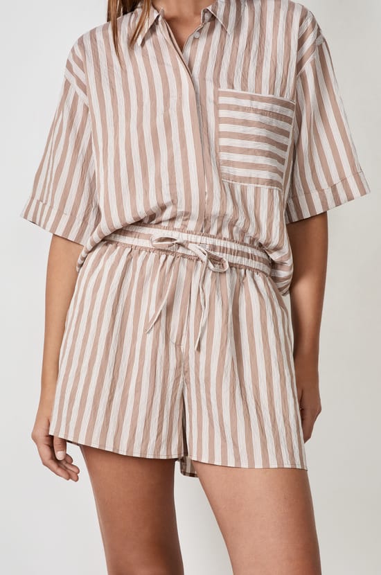 Striped Fluid Shorts;${refinementColor}