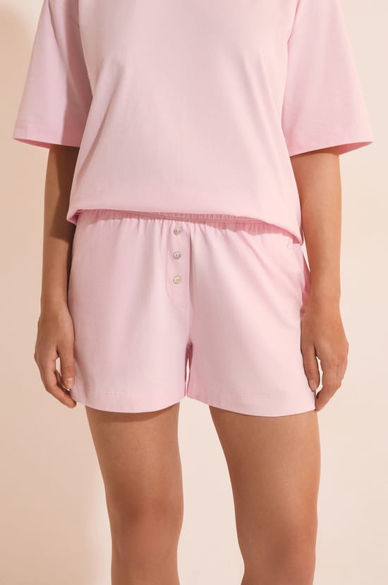 Short de pyjama boyfriend en coton;${refinementColor}