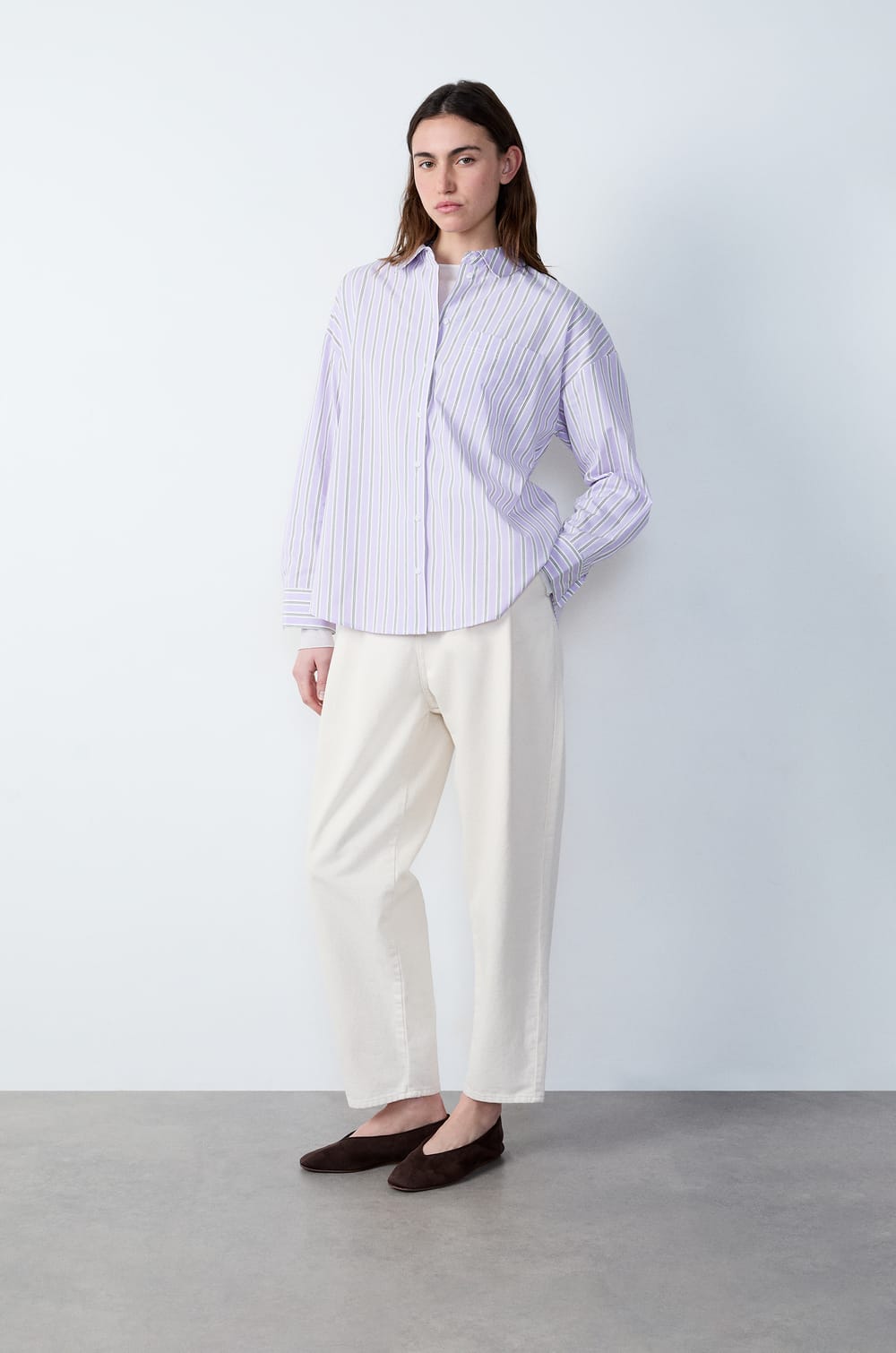 Long-Sleeved Striped Shirt;${refinementColor}