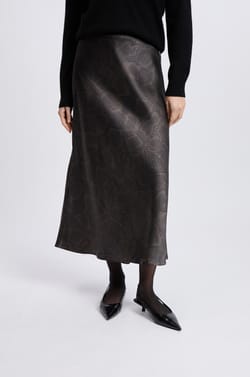 Jupe courte satinée à imprimé serpent;${refinementColor}