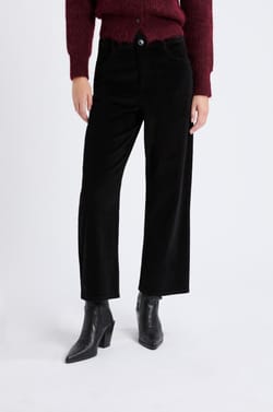 Pantalon droit en coton effet velours;${refinementColor}