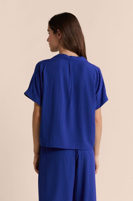 Koszula piżamowa z kr&oacute;tkimi rękawami w groszki;${refinementColor}