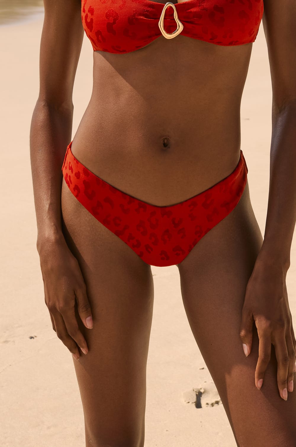 High-Waist Brazilian Bikini Bottom with Jacquard Effect;${refinementColor}