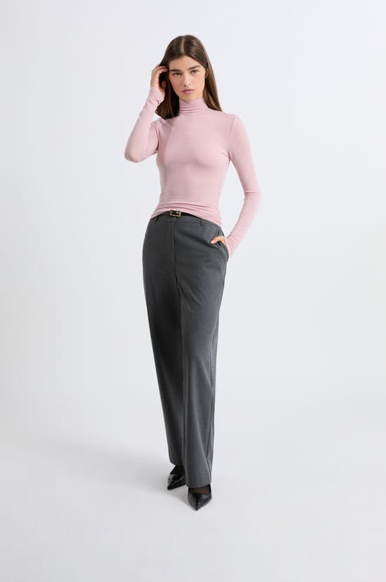Long-sleeved high neck T-shirt;${refinementColor}