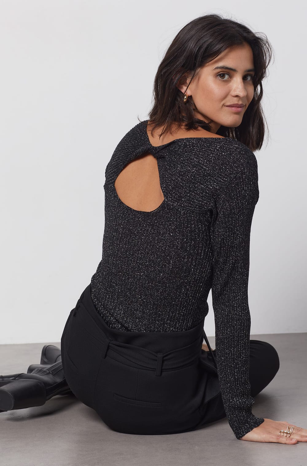 Pull dos nu paillet?� CREPUSCULE ANTHRACITE - ETAM