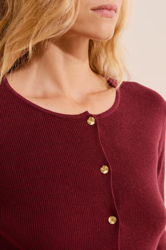 Cardigan peplum &agrave; boutons dor&eacute;s;${refinementColor}