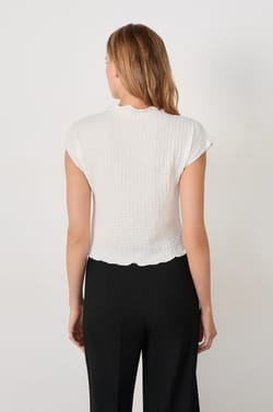 T-shirt manches courtes effet gaufré;${refinementColor}