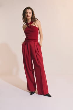 Pantal&oacute;n ancho de lino;${refinementColor}