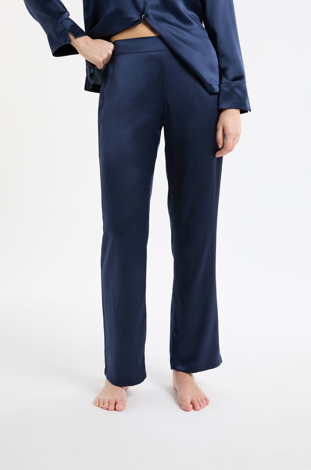 Pantalon de pyjama en soie;${refinementColor}