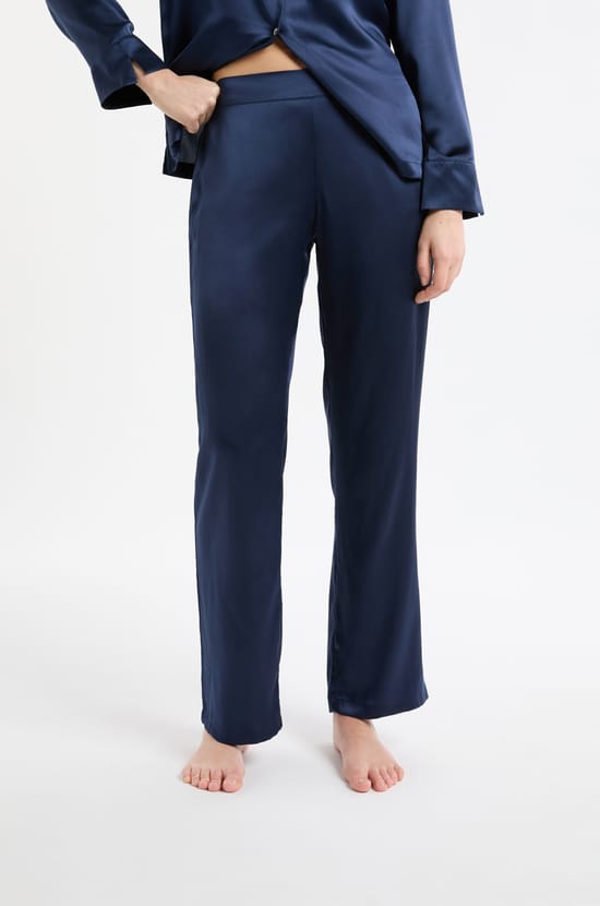 Pantalon de pyjama en soie;${refinementColor}