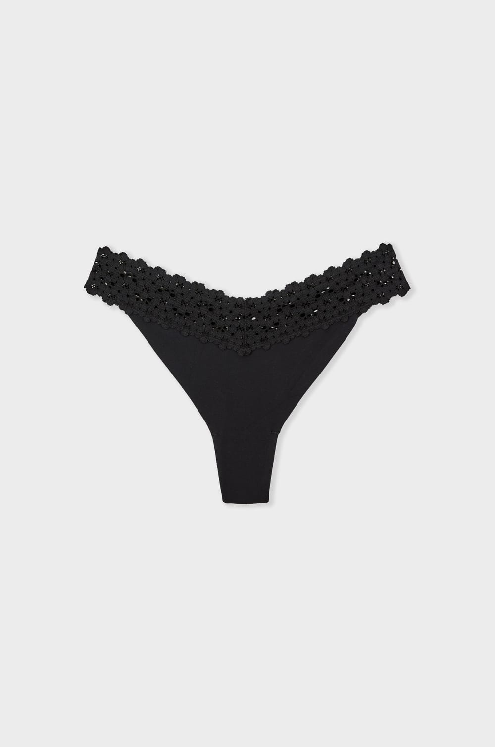 Microfibre and Lace Thong;${refinementColor}