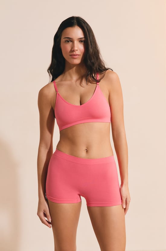 Naadloze bralette in biologisch katoen;${refinementColor}