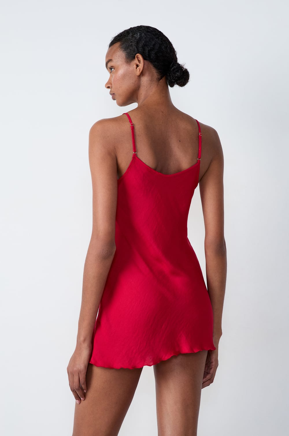 Short Satin Nightdress With Hearts;${refinementColor}