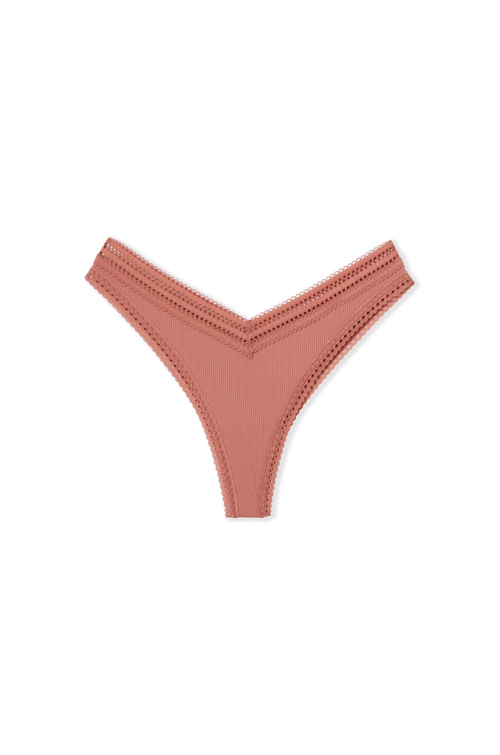 Tanga V-shape en microfibre et dentelle;${refinementColor}
