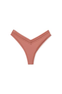 Tanga V-shape en microfibre et dentelle;${refinementColor}