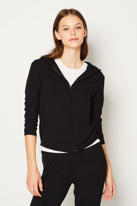 Hooded Zip-up Pyjama Sweatshirt;${refinementColor}