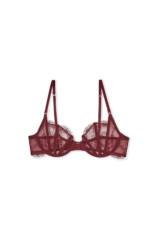 Soutien-gorge balconnet en dentelle;${refinementColor}