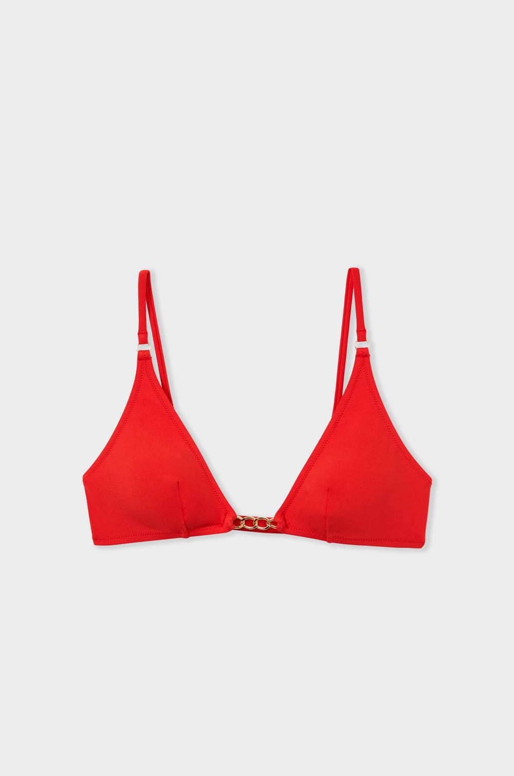 Top de bikini triangular con detalle joya;${refinementColor}