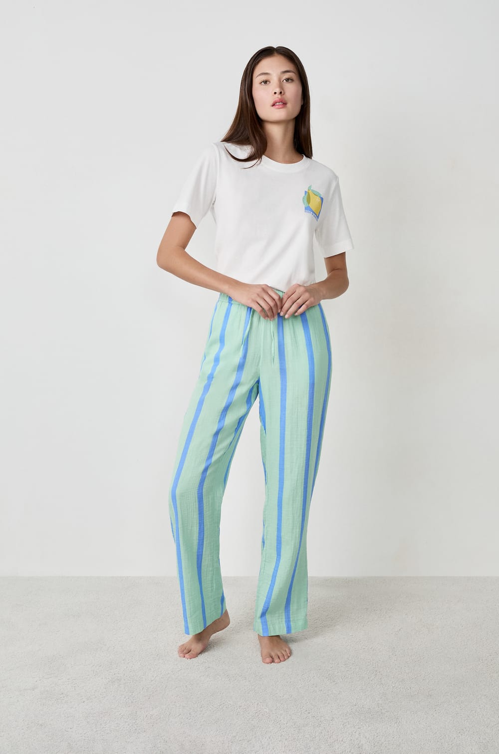 Striped Pyjama Trousers;${refinementColor}
