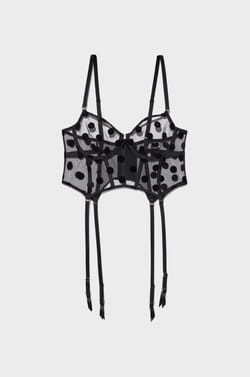 Embroidered Tulle Corset;${refinementColor}