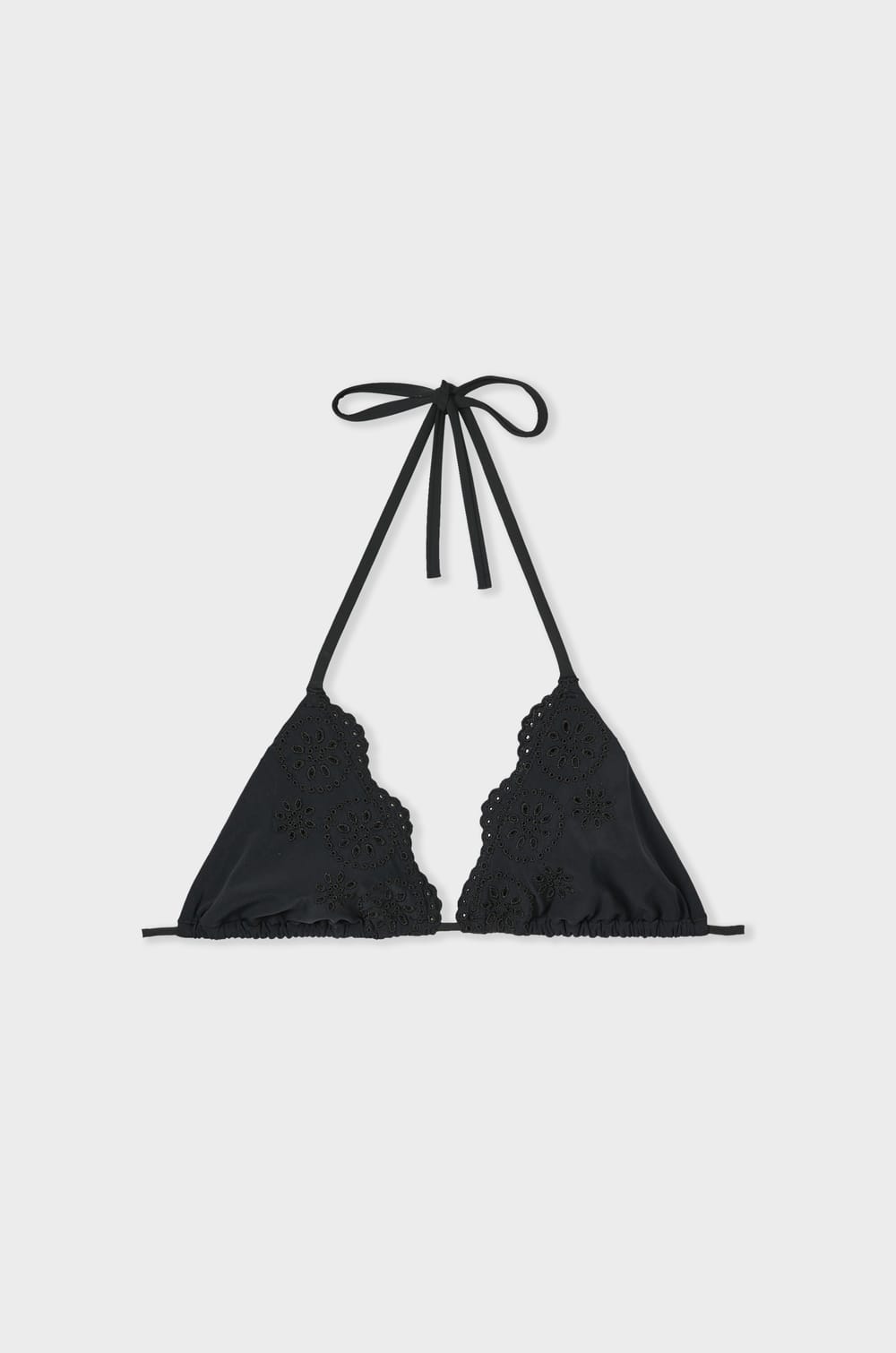 Triangle Bikini Top With Embroidery;${refinementColor}
