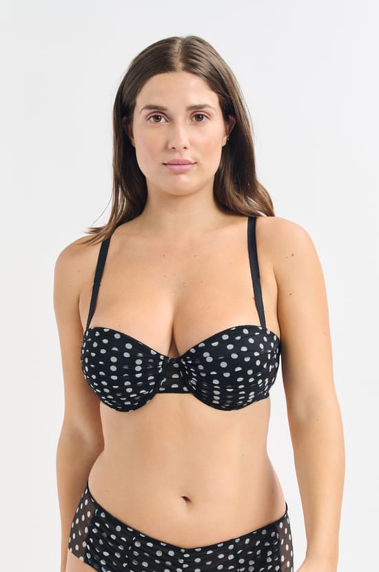 Soutien-gorge balconnet coques fines en tulle;${refinementColor}