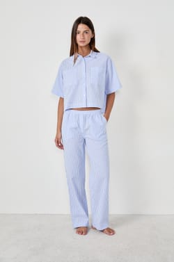 Pantalón de pijama de rayas finas;${refinementColor}