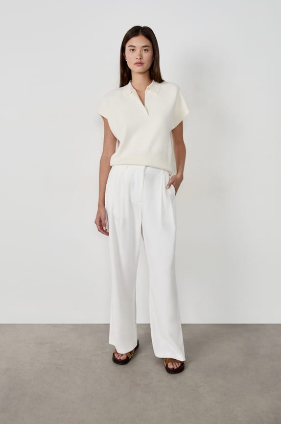 Pull sans manches col polo;${refinementColor}